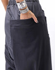 【studio b3】 UNSEX COTTON&SWEAT BOX SARROUEL PANTS RBB1974_BLACK