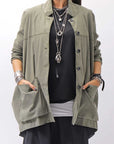 【Primordial is Primitive】 UNISEX STRETCH SHIRT BLOUSON 2026AL_MILITARY