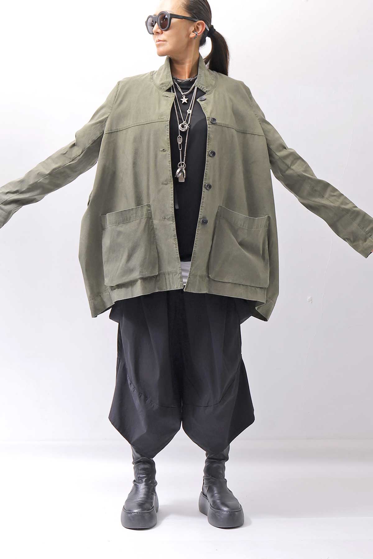 【Primordial is Primitive】 UNISEX STRETCH SHIRT BLOUSON 2026AL_MILITARY