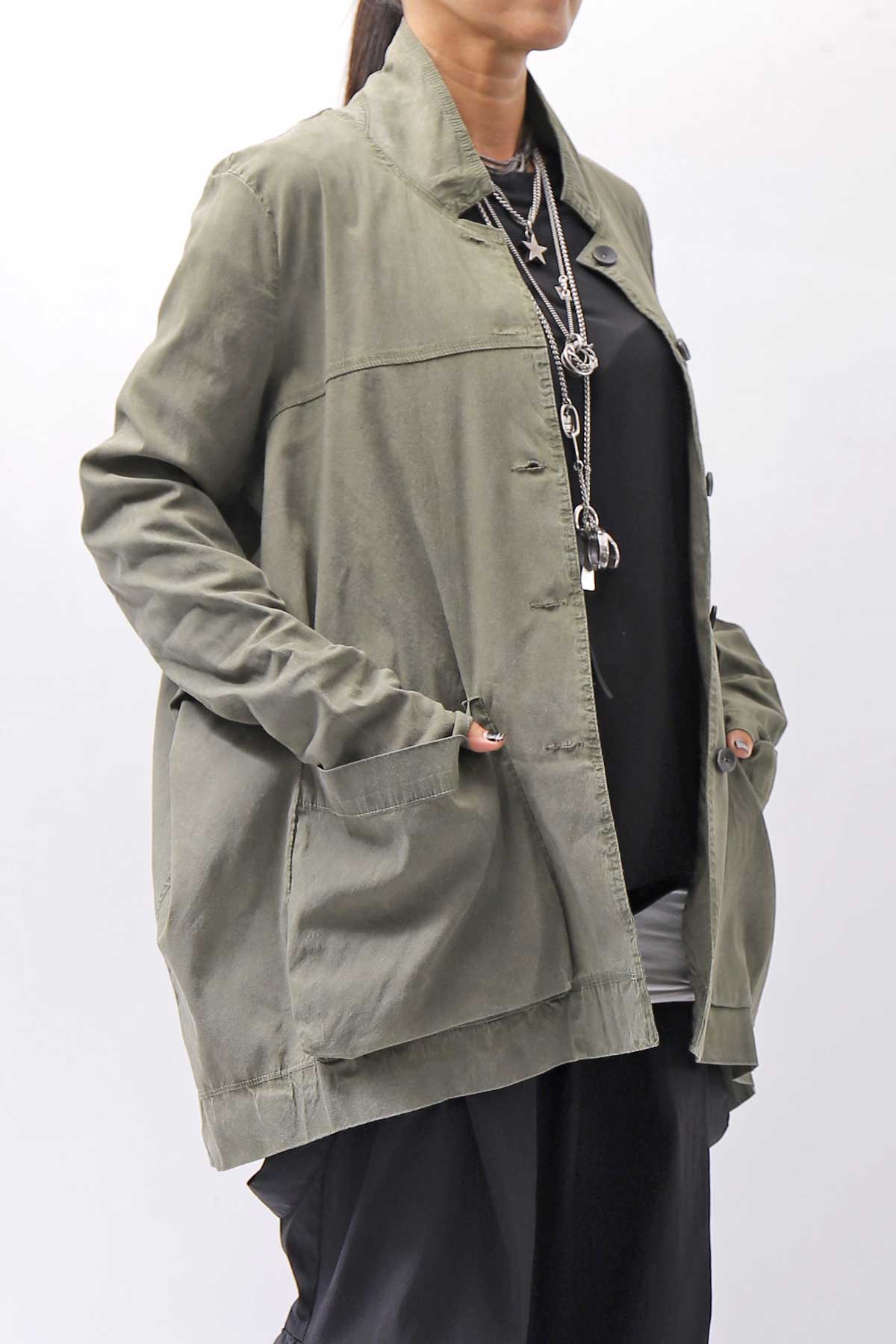 【Primordial is Primitive】 UNISEX STRETCH SHIRT BLOUSON 2026AL_MILITARY