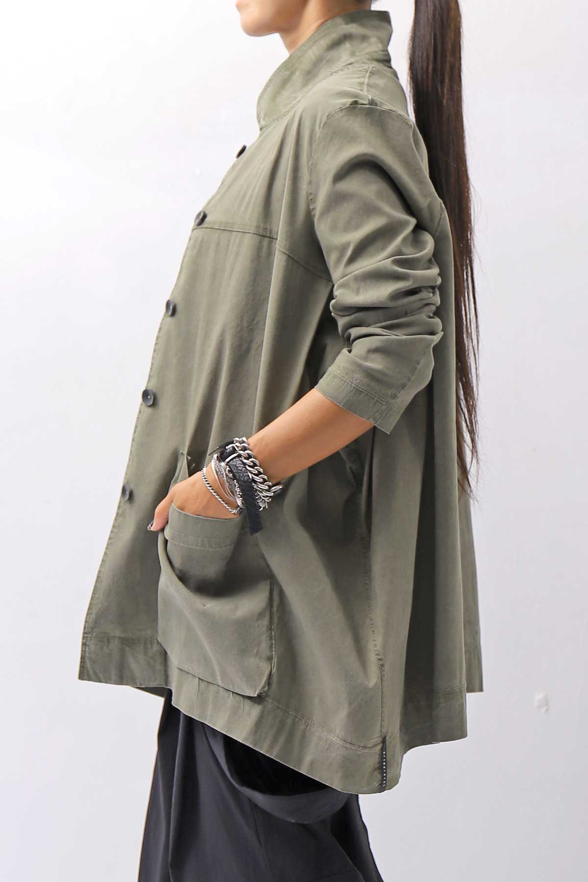【Primordial is Primitive】 UNISEX STRETCH SHIRT BLOUSON 2026AL_MILITARY