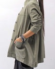 【Primordial is Primitive】 UNISEX STRETCH SHIRT BLOUSON 2026AL_MILITARY