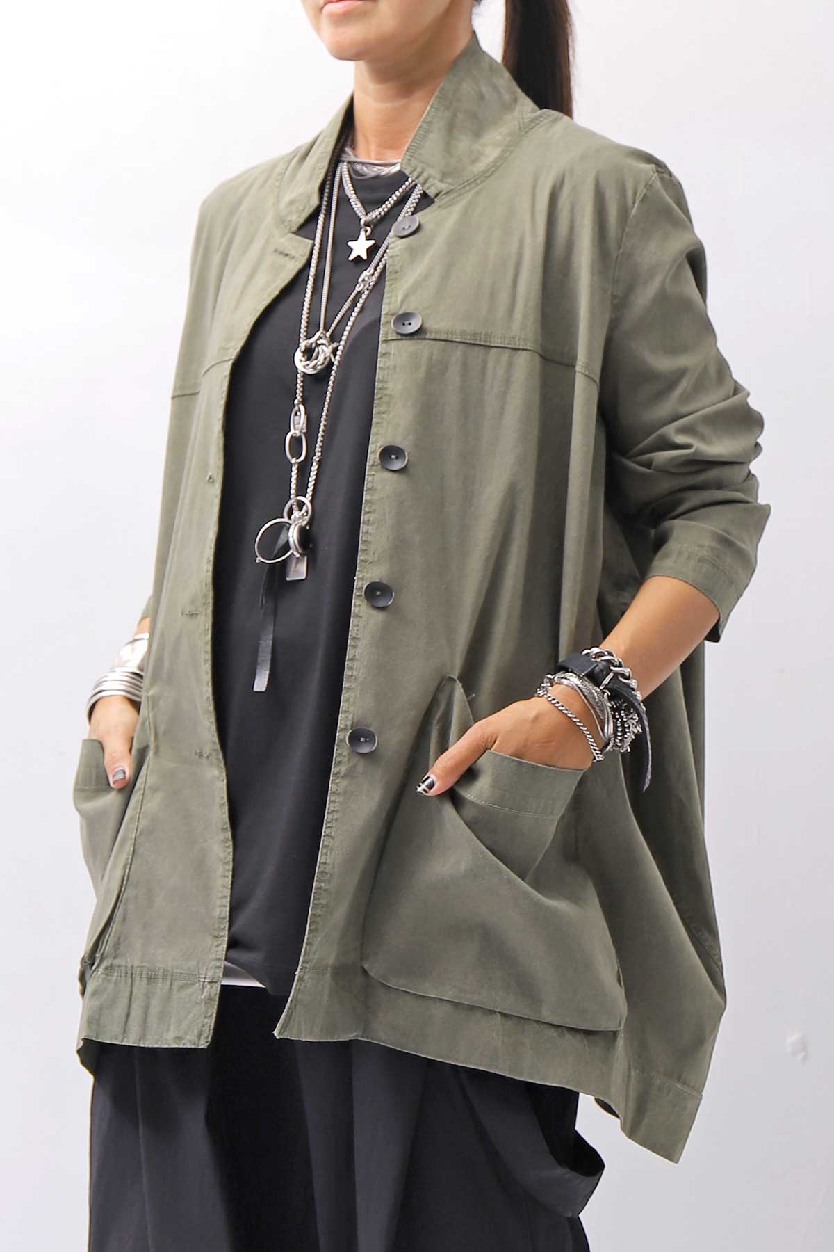 【Primordial is Primitive】 UNISEX STRETCH SHIRT BLOUSON 2026AL_MILITARY