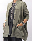【Primordial is Primitive】 UNISEX STRETCH SHIRT BLOUSON 2026AL_MILITARY