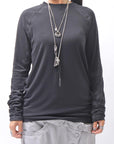 【thom/krom】 UNISEX COTTON MODAL PAINT LINE LONG SLEEVE TOP MTS907_BLACK