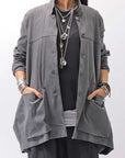 【Primordial is Primitive】 UNISEX STRETCH SHIRT BLOUSON 2026AL_GREY WASH