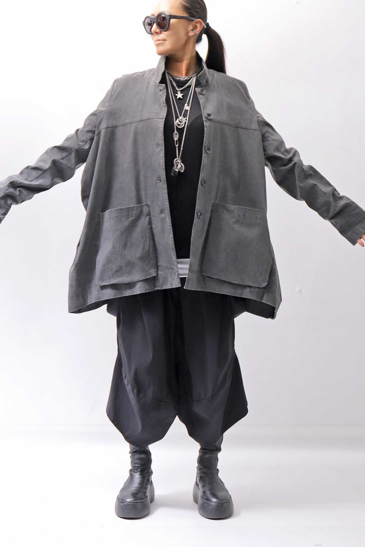 【Primordial is Primitive】 UNISEX STRETCH SHIRT BLOUSON 2026AL_GREY WASH