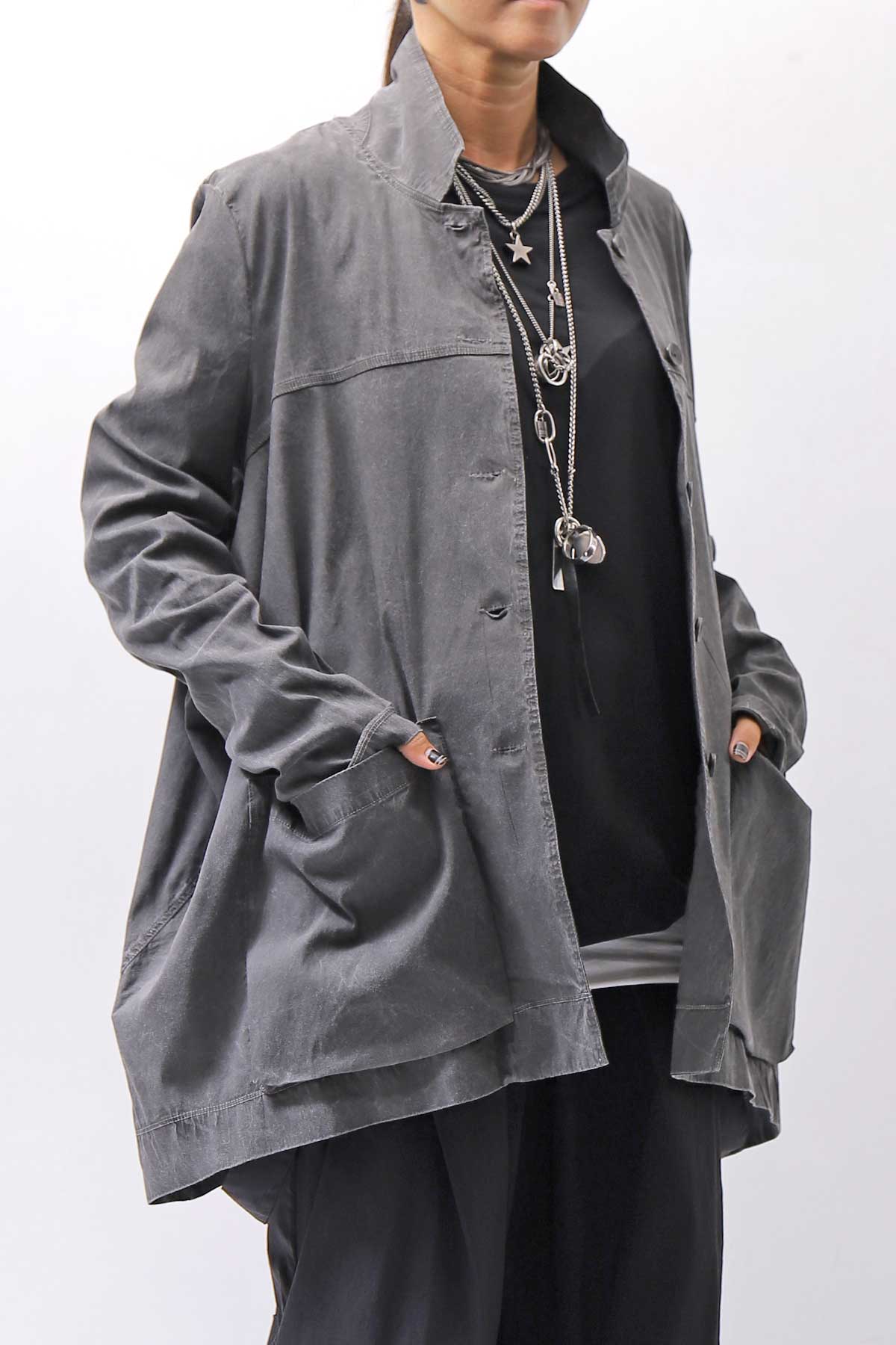【Primordial is Primitive】 UNISEX STRETCH SHIRT BLOUSON 2026AL_GREY WASH