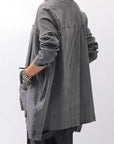 【Primordial is Primitive】 UNISEX STRETCH SHIRT BLOUSON 2026AL_GREY WASH