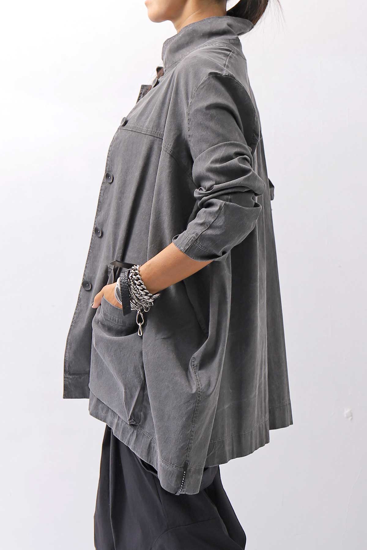 【Primordial is Primitive】 UNISEX STRETCH SHIRT BLOUSON 2026AL_GREY WASH