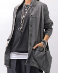 【Primordial is Primitive】 UNISEX STRETCH SHIRT BLOUSON 2026AL_GREY WASH