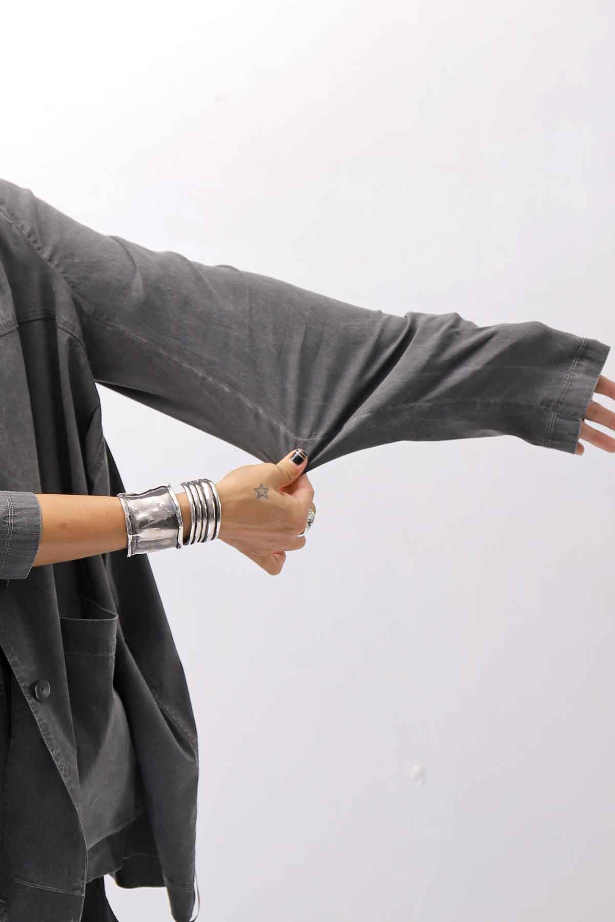 【Primordial is Primitive】 UNISEX STRETCH SHIRT BLOUSON 2026AL_GREY WASH
