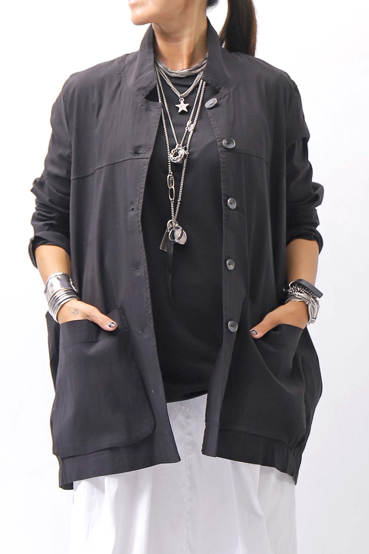 【Primordial is Primitive】 UNISEX STRETCH SHIRT BLOUSON 2026AL_BLACK