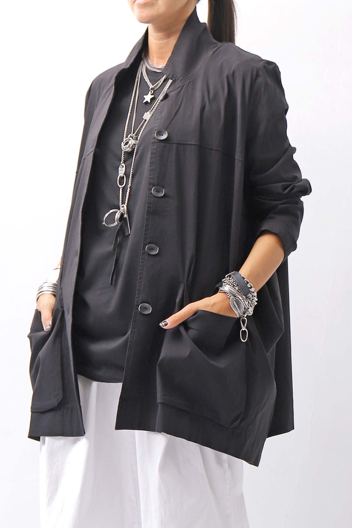 【Primordial is Primitive】 UNISEX STRETCH SHIRT BLOUSON 2026AL_BLACK