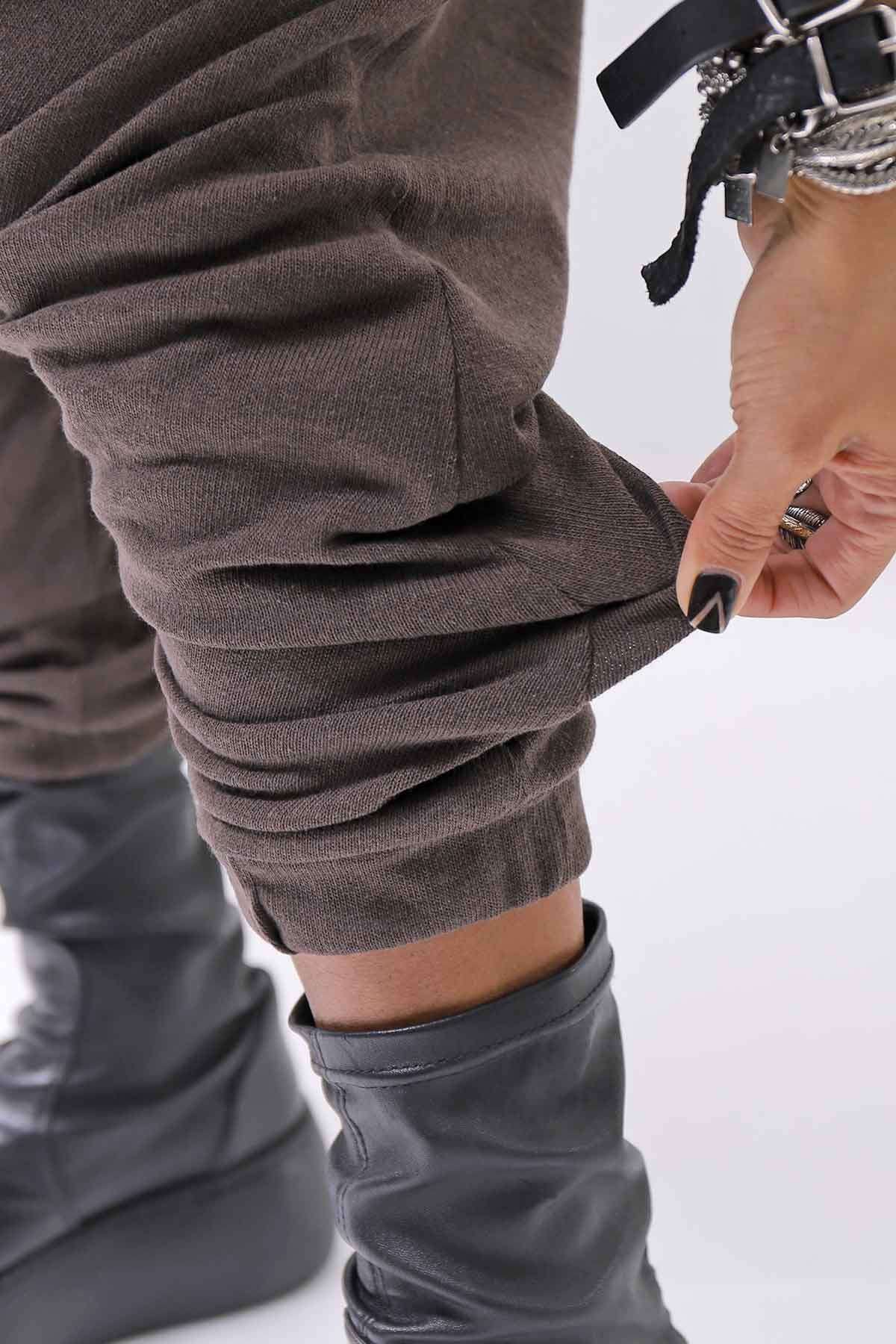 【studio b3】 UNISEX COTTON KNIT BOX SARROUEL RIBBED PANTS SHB2232_TRUFFLE