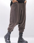 【studio b3】 UNISEX COTTON KNIT BOX SARROUEL RIBBED PANTS SHB2232_TRUFFLE