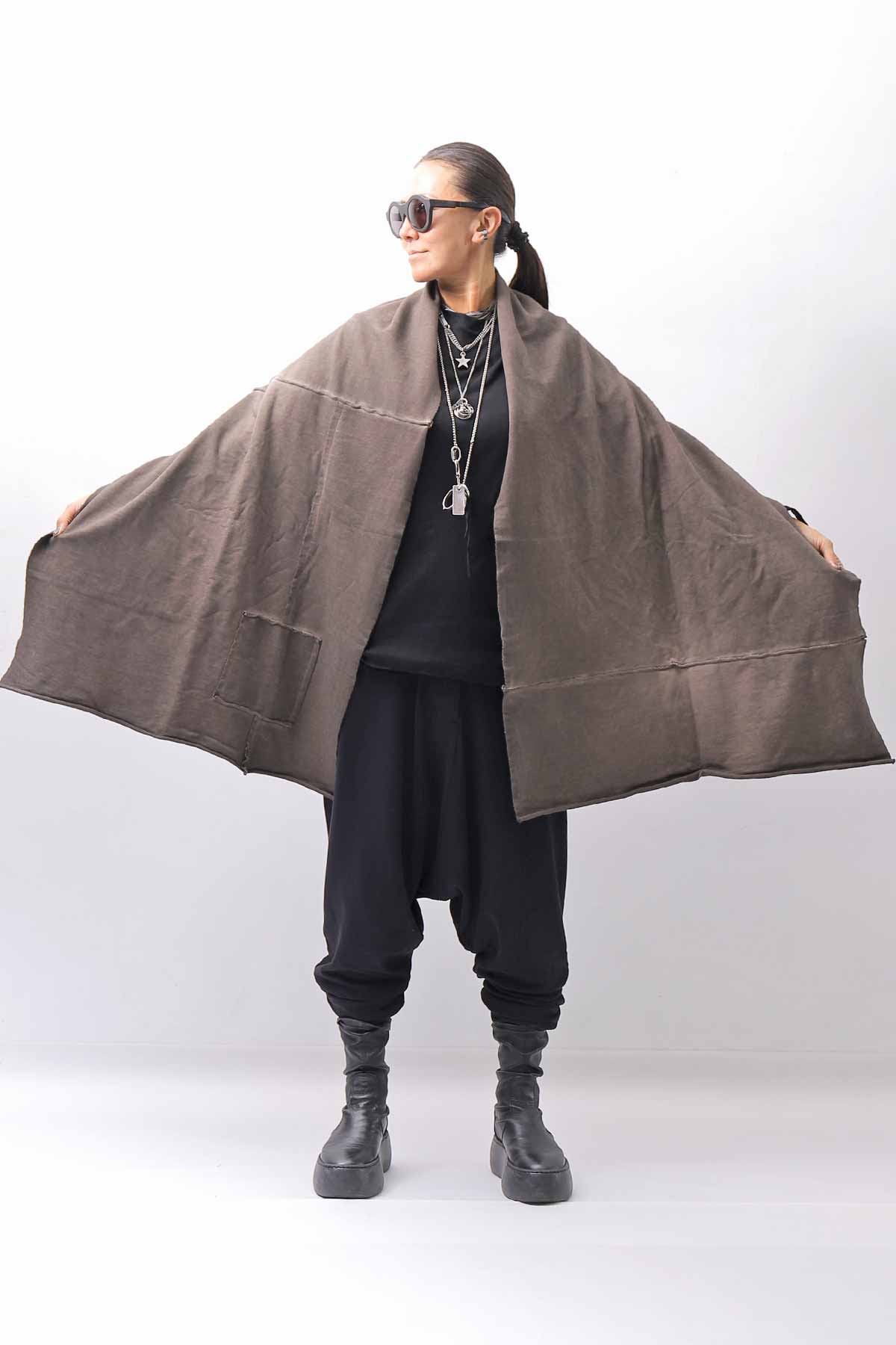 【studio b3】 UNISEX LIGHT SWEAT COTTON STOLE SHB M01_TRUFFLE OLD DYE