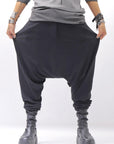 【studio b3】 UNISEX COTTON KNIT BOX SARROUEL RIBBED PANTS SHB2232_BLACK