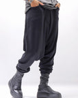 【studio b3】 UNISEX COTTON KNIT BOX SARROUEL RIBBED PANTS SHB2232_BLACK