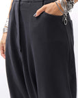 【studio b3】 UNISEX COTTON KNIT BOX SARROUEL RIBBED PANTS SHB2232_BLACK