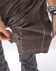 【PLÜ】 UNISEX COTTON SWEAT WIDE SARROUEL PANTS PL16P_CHOCOLATE