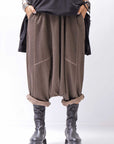 【PLÜ】 UNISEX COTTON SWEAT WIDE SARROUEL PANTS PL16P_CHOCOLATE