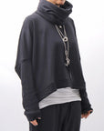 【studio b3】 UNISEX COTTON KNIT TOP & SNOOD SET SHB2268_BLACK