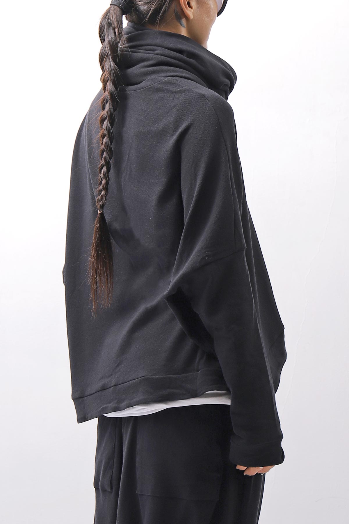 【studio b3】 UNISEX COTTON KNIT TOP &amp; SNOOD SET SHB2268_BLACK
