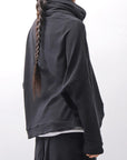 【studio b3】 UNISEX COTTON KNIT TOP & SNOOD SET SHB2268_BLACK