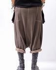 【PLÜ】 UNISEX COTTON SWEAT WIDE SARROUEL PANTS PL16P_CHOCOLATE