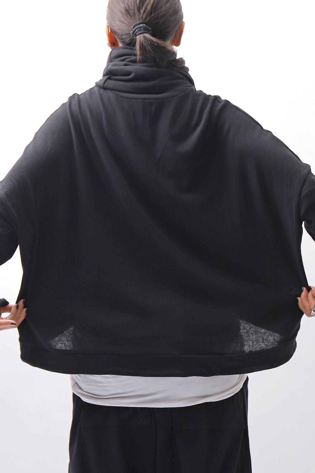 【studio b3】 UNISEX COTTON KNIT TOP &amp; SNOOD SET SHB2268_BLACK