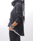 【studio b3】 UNISEX COTTON KNIT TOP & SNOOD SET SHB2268_BLACK