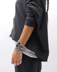 【studio b3】 UNISEX COTTON KNIT TOP & SNOOD SET SHB2268_BLACK