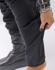【studio b3】 UNISEX COTTON KNIT BOX SARROUEL RIBBED PANTS SHB2232_BLACK