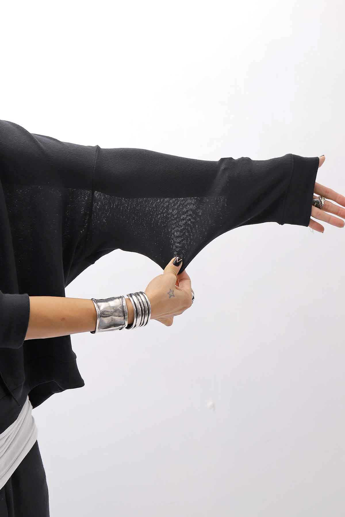 【studio b3】 UNISEX COTTON KNIT TOP &amp; SNOOD SET SHB2268_BLACK