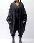 【NOSTRASANTISSIMA】 UNISEX OVERSIZED COCOON ALPACA KNIT CARDIGAN M111_BLACK