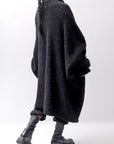 【NOSTRASANTISSIMA】 UNISEX OVERSIZED COCOON ALPACA KNIT CARDIGAN M111_BLACK