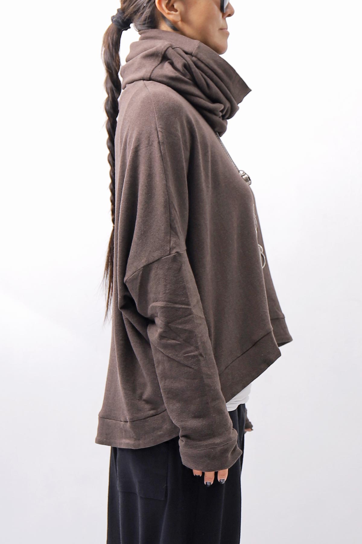 【studio b3】 UNISEX COTTON KNIT TOP &amp; SNOOD SET SHB2268_TRUFFLE