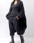 【NOSTRASANTISSIMA】 UNISEX OVERSIZED COCOON ALPACA KNIT CARDIGAN M111_BLACK