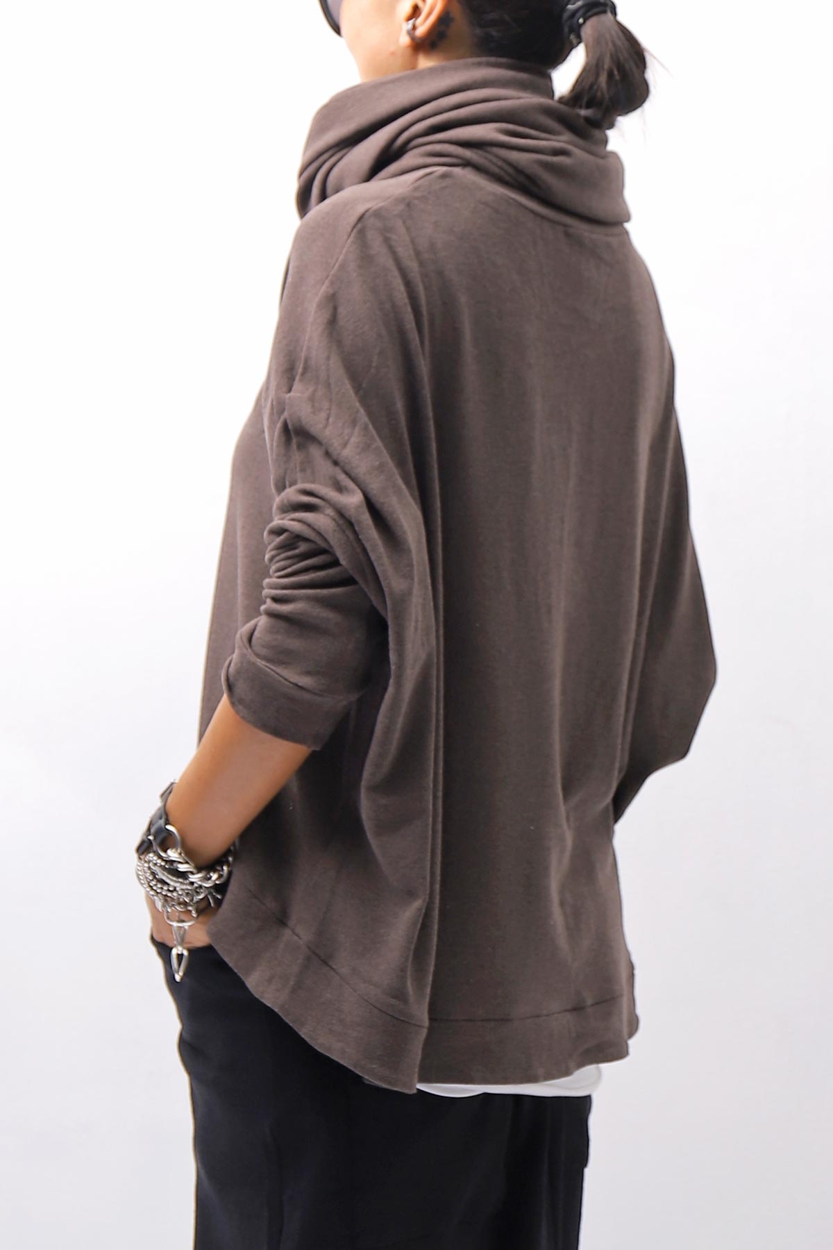 【studio b3】 UNISEX COTTON KNIT TOP &amp; SNOOD SET SHB2268_TRUFFLE