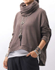 【studio b3】 UNISEX COTTON KNIT TOP & SNOOD SET SHB2268_TRUFFLE