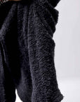 【NOSTRASANTISSIMA】 UNISEX OVERSIZED COCOON ALPACA KNIT CARDIGAN M111_BLACK