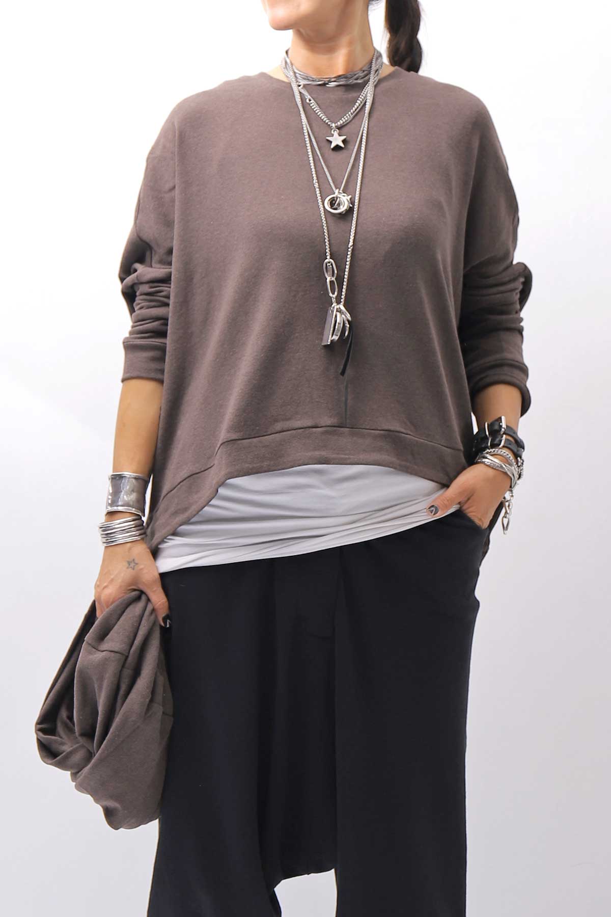 【studio b3】 UNISEX COTTON KNIT TOP &amp; SNOOD SET SHB2268_TRUFFLE