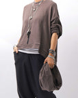 【studio b3】 UNISEX COTTON KNIT TOP & SNOOD SET SHB2268_TRUFFLE