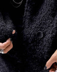 【NOSTRASANTISSIMA】 UNISEX OVERSIZED COCOON ALPACA KNIT CARDIGAN M111_BLACK