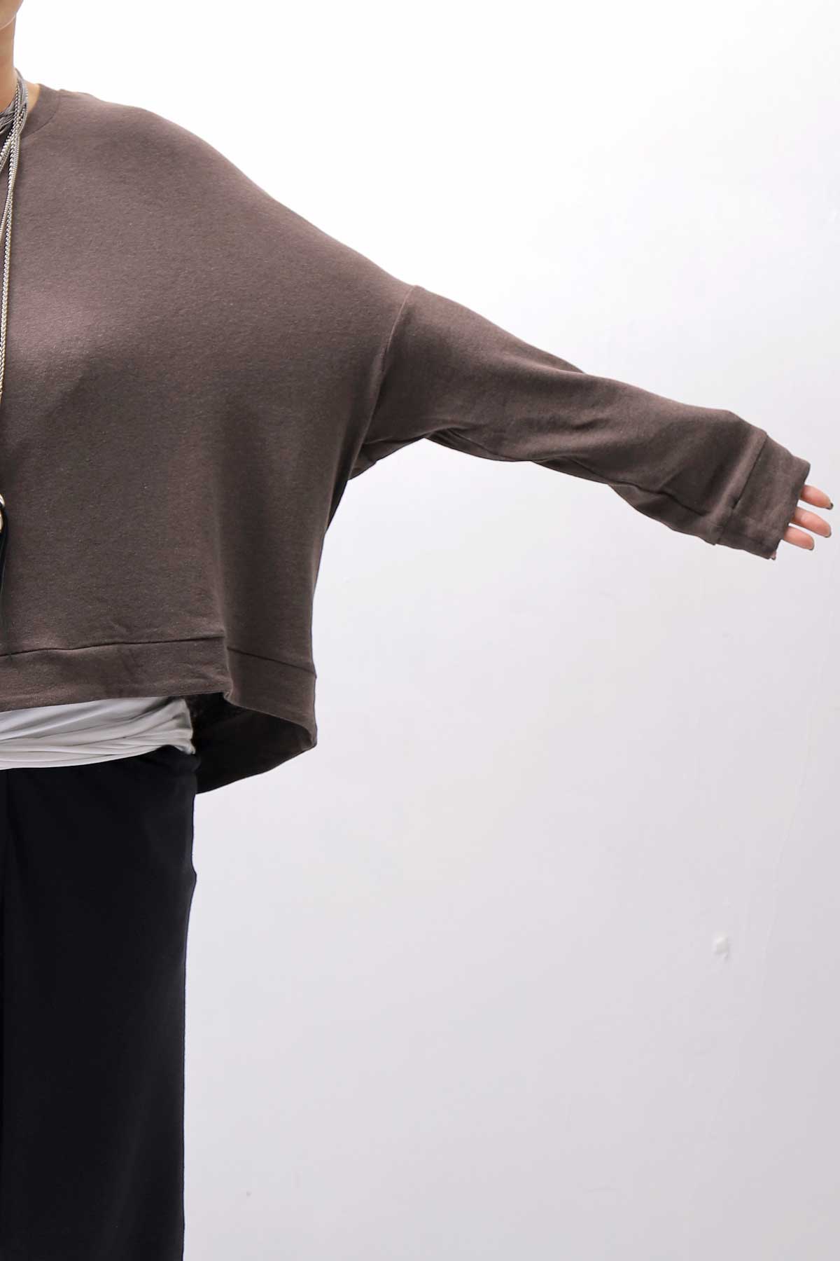 【studio b3】 UNISEX COTTON KNIT TOP &amp; SNOOD SET SHB2268_TRUFFLE