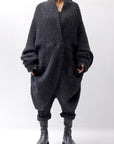 【NOSTRASANTISSIMA】 UNISEX OVERSIZED COCOON ALPACA KNIT CARDIGAN M111_BLACK