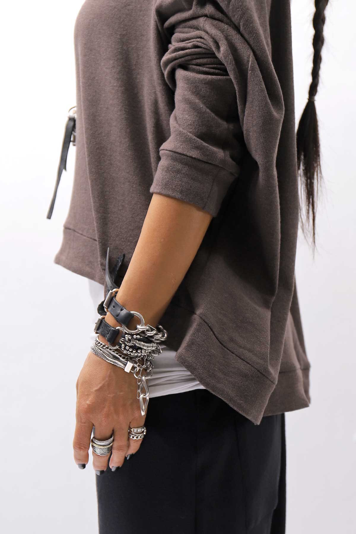 【studio b3】 UNISEX COTTON KNIT TOP &amp; SNOOD SET SHB2268_TRUFFLE