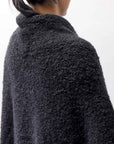 【NOSTRASANTISSIMA】 UNISEX OVERSIZED COCOON ALPACA KNIT CARDIGAN M111_BLACK