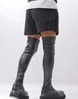 【AGL】 STRETCH LEATHER OVER-THE-KNEE HIGH BOOTS_BLACK